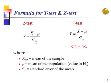 z test t test formula